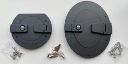 HUMMER H1 BILLET ALUMINUM BLACK LOCKING FUEL DOOR SET "USE DIESEL FUEL ONLY"